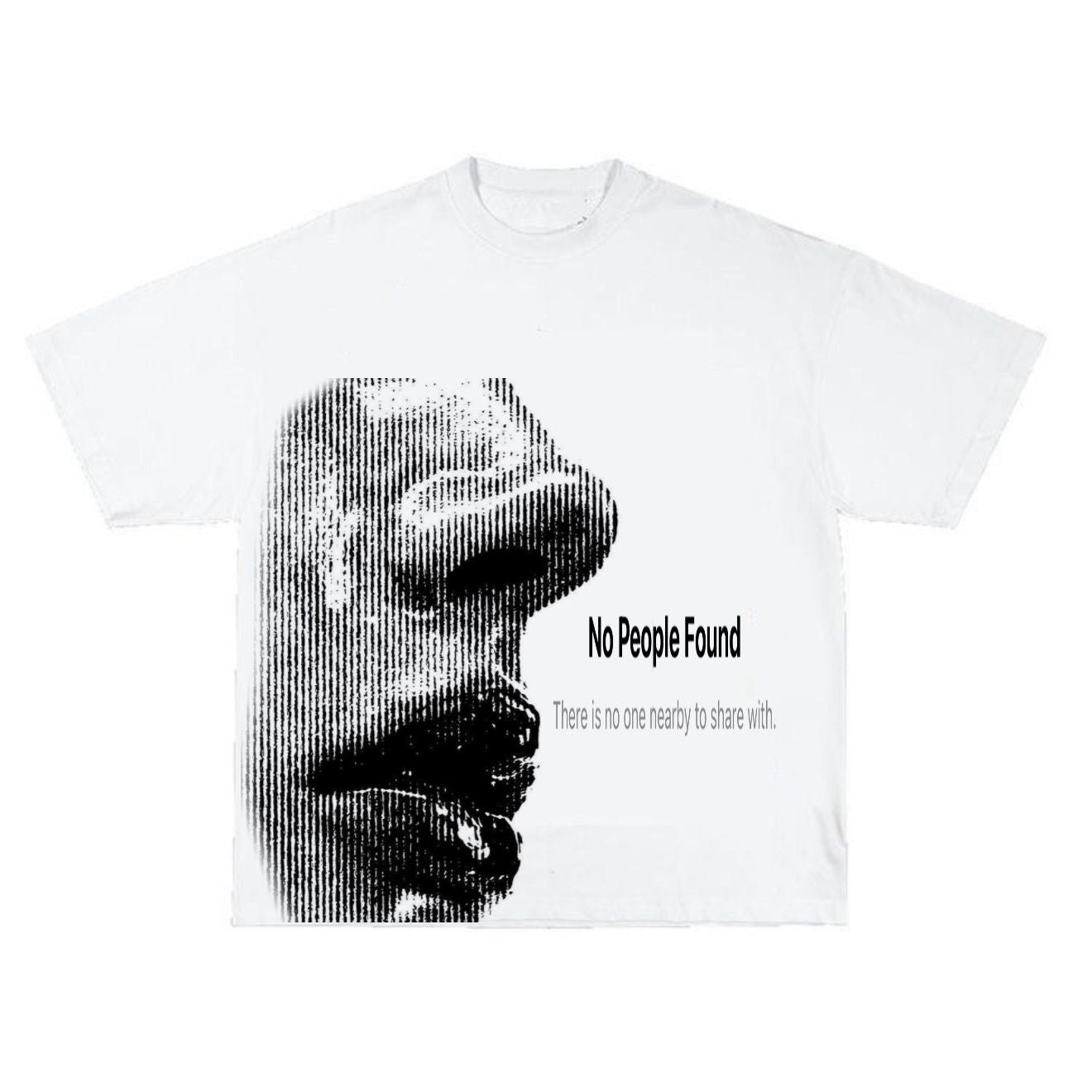 No People Found Oversized Tee – White