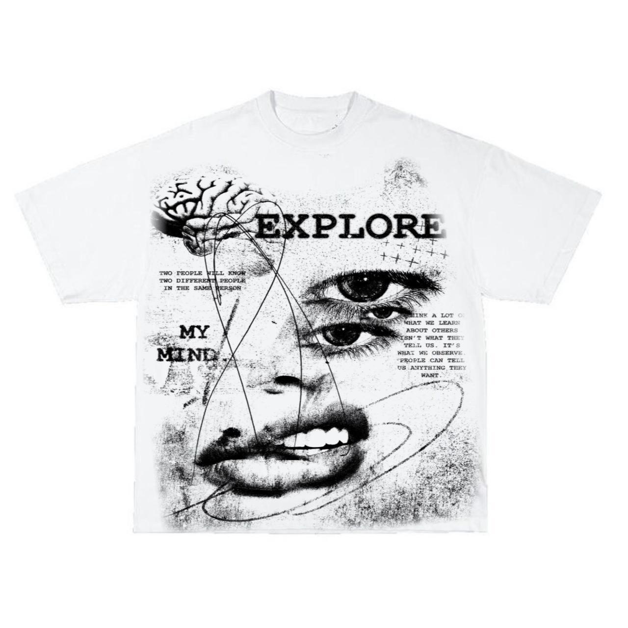 Explore Mind Oversized Tee – White