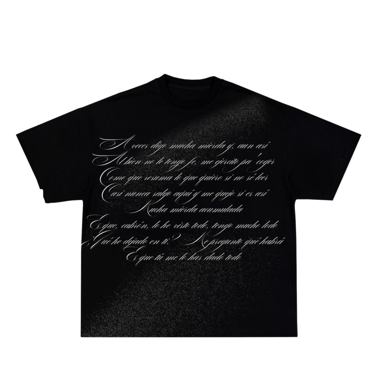 Midnight Script Oversized Tee – Black